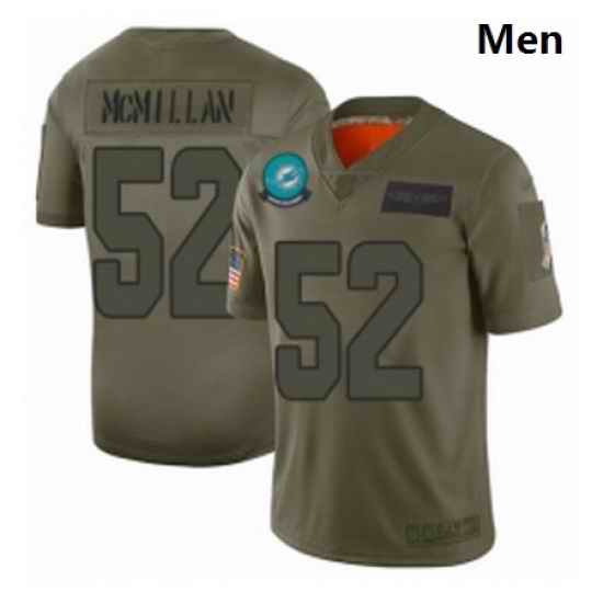 Men Miami Dolphins 52 Raekwon McMillan Limited Camo 2019 Salute to Service Football Jersey
